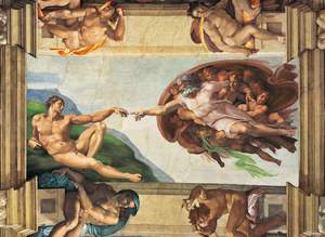 obrázok puzzlí Puzzle 1000 Michelangelo, La creazione dell