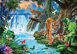 obrázok puzzlí Puzzle 1500 Tigers family