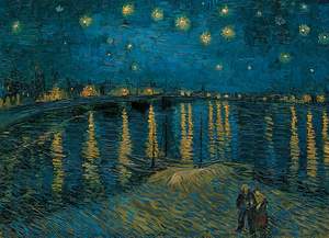 obrázok puzzlí Puzzle 1000 Van Gogh, Notte Stelata sul Rodano