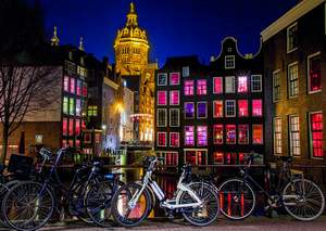 obrázok puzzlí Puzzle 1000 Nočný Amsterdam
