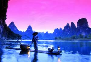 obrázok puzzlí Puzzle 500 Fishing on Li River, China