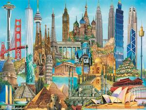 obrázok puzzlí Puzzle 3000  Najznámejšie stavby sveta
