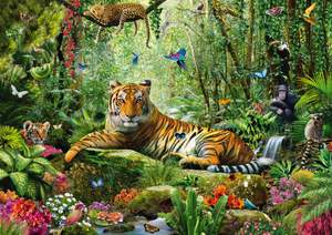 obrázok puzzlí Puzzle 1500 Tiger v džungli