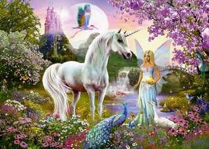 obrázok puzzlí Puzzle 2000 Fairy and unicorn