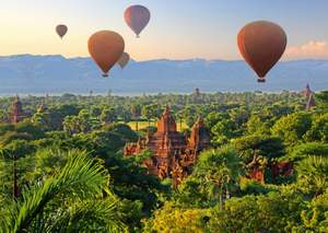 obrázok puzzlí Puzzle 1000 Balóny nad Mandalay, Myanmar