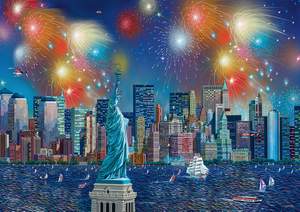 obrázok puzzlí Puzzle 1000 Statue of Liberty with fireworks
